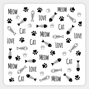 Love Cat Meow Pattern Magnet